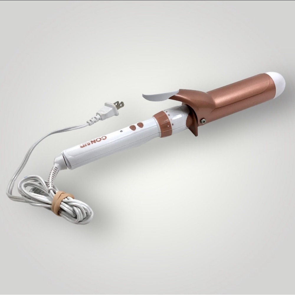 Conair Double Ceramic Curling Iron 1.5” Curling Iron!  White/Rose Gold!